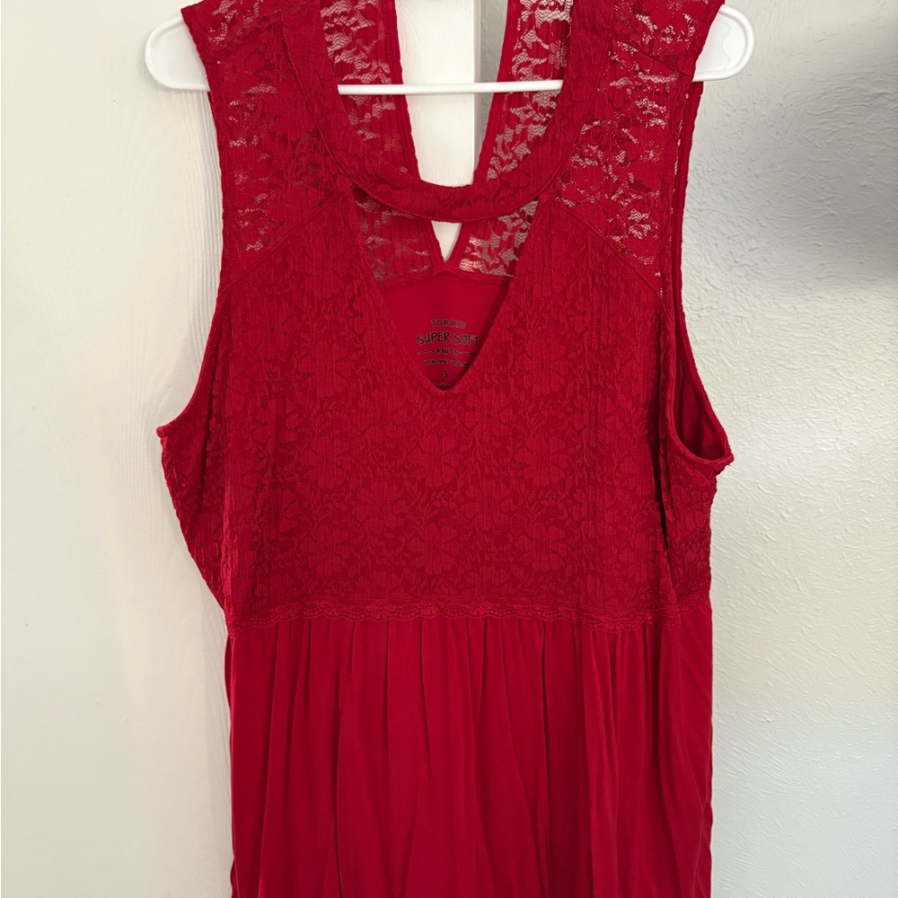 Torrid Super Soft Red Lace Sleeveless Top